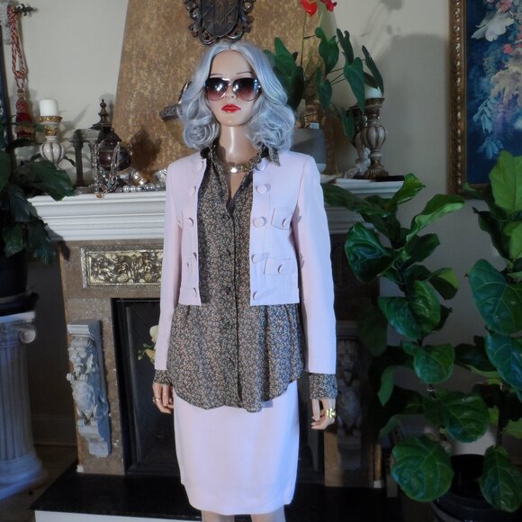 New Moschino CheapandChic Blush Pink Skirt Suit w/Under Blouse Builded In Size 6 - Picture 1 of 16